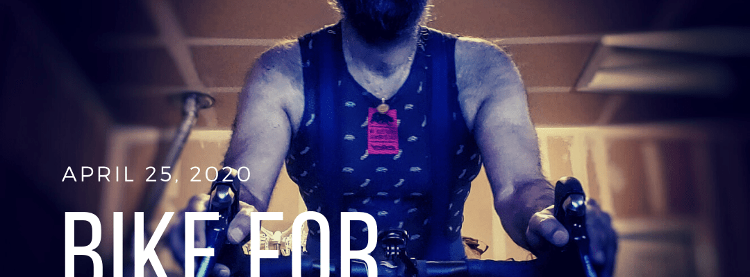 Sikh Cyclist doing an indoor ride for Bike for Humanity, April 25, 2020.